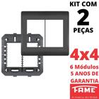 2un Placa 4X4 06 Módulos Com Suporte Habitat Black FAME