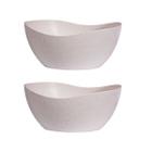 2un Tigela saladeira bowl oval 1,9lt bege - Evo