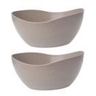 2un Tigela saladeira bowl oval 1,9lt servir cinza petra