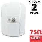 2un Tomada Para Antena De Tv Cabo Coaxial Com Blanc Mais FAME