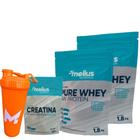 2x 3w Pure Whey - 1,8 Kg (3,6 kg)+ Creatina Pura 300g + Coqueteleira 700 ml