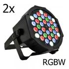 2x Canhão Refletor Led 36 Leds Rgb Bivolt Dmx Digital Slim