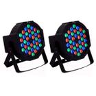 2x Canhão Refletor Led 36 Leds Rgb Bivolt Dmx Digital Slim