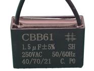 2x Capacitor Partida 1,5uf/250v Fio 37x18x29mm Cbb61