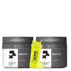 2x creatine 300g creatina 100% pura max titanium+coqueteleira 700ml