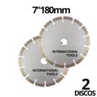 2x Disco Diamantado 7 Polegadas 180mm Granito Concreto Pedra - Uso Profissional