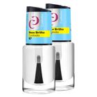 2x O Melhor Esmalte Cuidados Base Brilho 10ml - Cora Ref.68