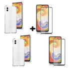 2x Películas de Vidro Temperado 3D + 2x Capas Anti Queda Transparente para Samsung Galaxy A04 - SM