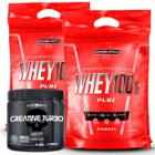2x Whey 100% Integralmédica 900g + Creatina Turbo Black Skull 150g