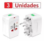 3 Adaptadores Tomada Europeu Universal Argentina México Eua