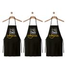 3 Aventais De Cozinha Roupa De Garçom Preto Trago Alegria - Cine Couple