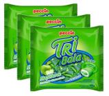 3 Bala Recheada Peccin TriBala Sabor Maça Verde Saco 500g