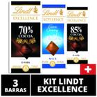 3 Barras, Chocolate Suiço Lindt Excellence, Cacau Nobre, Sabores Sortidos, 3x100g