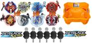 3 Beyblades Gyro + Arena Beyblade Burst Hasbro + 6 Lançador