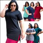 3 Blusas Plus Size Super Elegante Tecido Liso Vest Legging