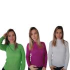 3 Blusas Tricot Feminina Lã Moda Inverno Confortável Segunda Pele