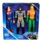 3 Bonecos Superman, Batman e Aquaman de 30cm - DC