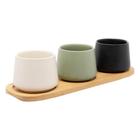 3 Bowls Com Bandeja Lyor De Bambu 31Cm X 10Cm X 7Cm