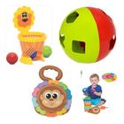 3 Brinquedo Didático Empilha Baby Macaco + Basketball + Bola