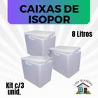 3 Caixas de Isopor EPS 8 litros para Gelo, latas, Bolos de potes, salgados e medicamentos. - Mundi Eps