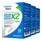 3 Calcio Citrato Malato + Vitaminas K2 D3 Com 60 Cápsulas - Maxinutri
