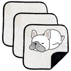 3 Caminhas para Cães e Gatos Dobrável 200 Lavagens 45x45 Branco com Borda Preta  Quality