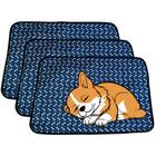 3 Caminhas para Cães e Gatos Dobrável 300 Lavagens 70x50 Ossinho Azul 3 Camadas Antipulgas Quality - Vila Flor