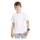 3 Camisetas Branca Infantil Juvenil Básica Lisa 100 Algodão