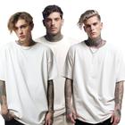 3 Camisetas Oversized OffWhite Masculino Peças Largas e Grandes Lisas