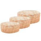 3 Cestas Redondas Lyor Palm De Fibra Natural Retas