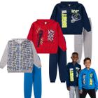 3 Conjunto Moletom Infantil Juvenil Menino Inverno 10 ao 14