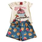 3 Conjunto Roupa Camiseta Shorts Infantil Criança Menina