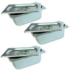 3 Cubas + Tampas Inox Gn 1/9 17x10x6 Buffet/3249-6-3256-19 - Ke Home