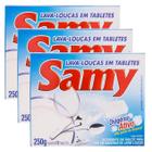 3 Detergente Maquina De Lava Louças SAMY 12 Tabletes 250g