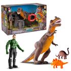3 Dinossauros E 1 Caçador Kit Dino Park Hunters C/ Boneco - Bee Toys