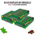 3 Displays Drops Freegells Menta Com Recheio De Chocolate