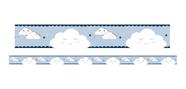 3 Faixas Adesivo Decorativo Quarto Infantil Nuvens Sono Azul