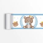 3 Faixas Decorativas Adesivas Infantil Bebê Papel de parede Ursinho Azul