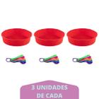 3 kit Forma Redonda Sortida Silicone + Colher Medidora 5Pç