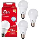 3 Lâmpadas de led 6.500k branca 12w potente kian com nf