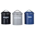 3 Latas Porta Café Coffee Açucar Chá Cozinha Recepção Decora - PGB