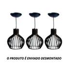 3 Lustres Decorativos Pendente Madeira Decoração Marrom Claro PP ILUMINAÇÃO ***DESMONTADO***