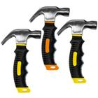 3 Martelos Cabo Curto 16cm Pequeno Emborrachado 25mm Unha