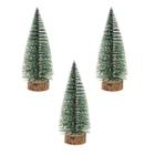 3 Mini Arvore de Natal Pinheiro Mesa Nevado Decoração 14cm