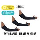 3 Pares Manguito Proteção Solar UV50 Com Dedo Manga Ciclismo