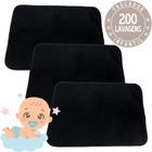 3 pcs Trocadores Portáteis 70x50 Bebê Absorvente Acolchoado Multiuso - Preto - Vila Flor