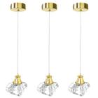 3 Pendente De Cristal Para Quarto Metal Dourado G9 Bet13 - Acende a Luz