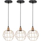 3 Pendentes Aramado Globo Luminária Lustre Luxo Teto Retrô Vintage Cobre Rose Gold Industrial