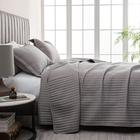 3-Piece Detalhado Canal Ponto Quilt Set com Shams. Ash Gray Full/Queen Quilt Set, All Season Bedspread Quilt Set, Alicia Collection (Full / Queen, Ash Gray)