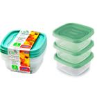 3 potes 580ml plástico quadrado plástico Vasilha marmita tapoer tupperware tapuer plasútil